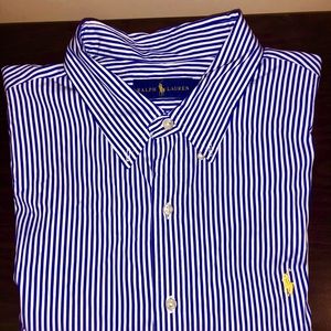 XXL POLO RALPH LAUREN DRESS SHIRT (BLUE,WHTE,YLLW)